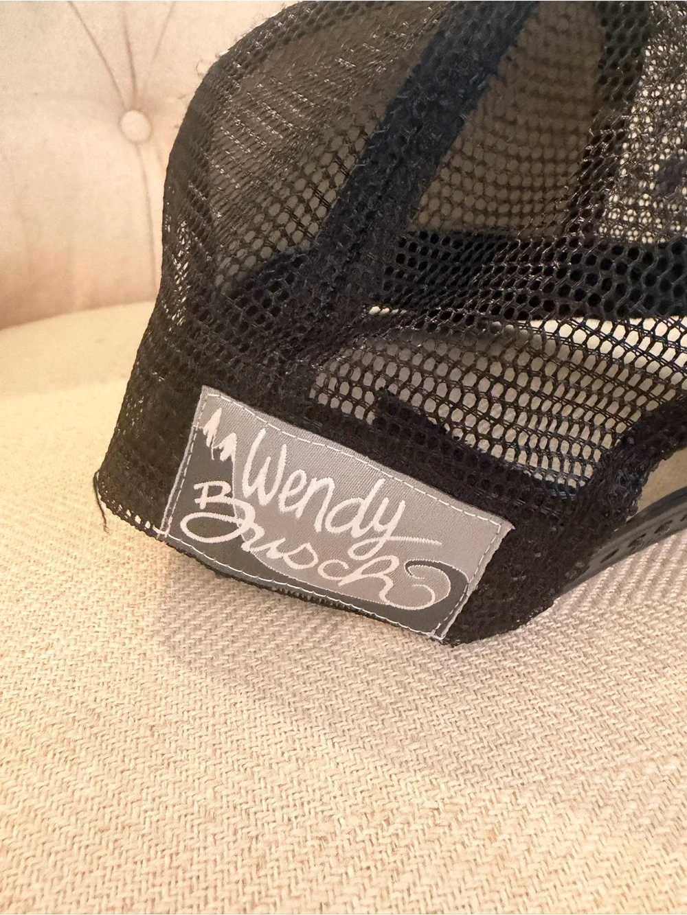 No Rain No Flowers Hand Made, Hand Painted Trucker Hat - Black & Gray Floral
